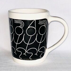 Vintage David Lambert Pottery Mug Little Stick People Wedding Dance BC Artist